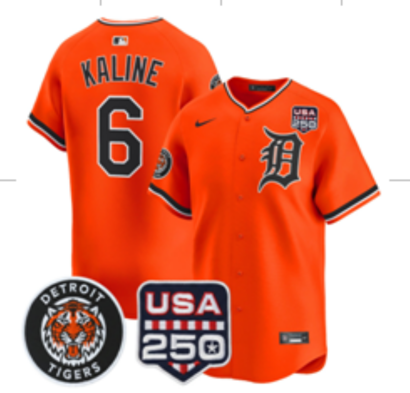 Men Detroit Tigers #6 Kaline orange Game Nike MLB Jersey0321004->detroit tigers->MLB Jersey